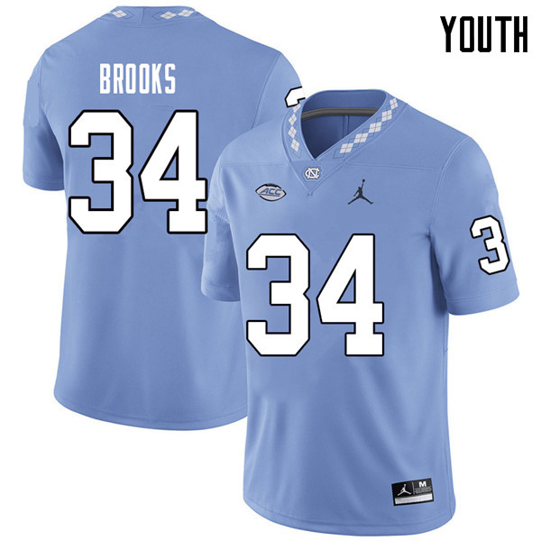 Jordan Brand Youth #34 British Brooks North Carolina Tar Heels College Football Jerseys Sale-Carolin